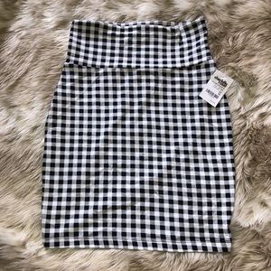 High Waisted Plaid Skirt
